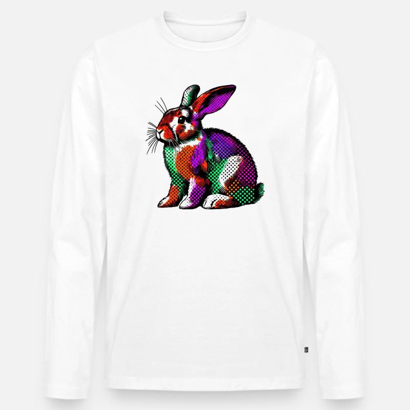 Kaninchen - Männer Premium Bio Langarmshirt - Weiß