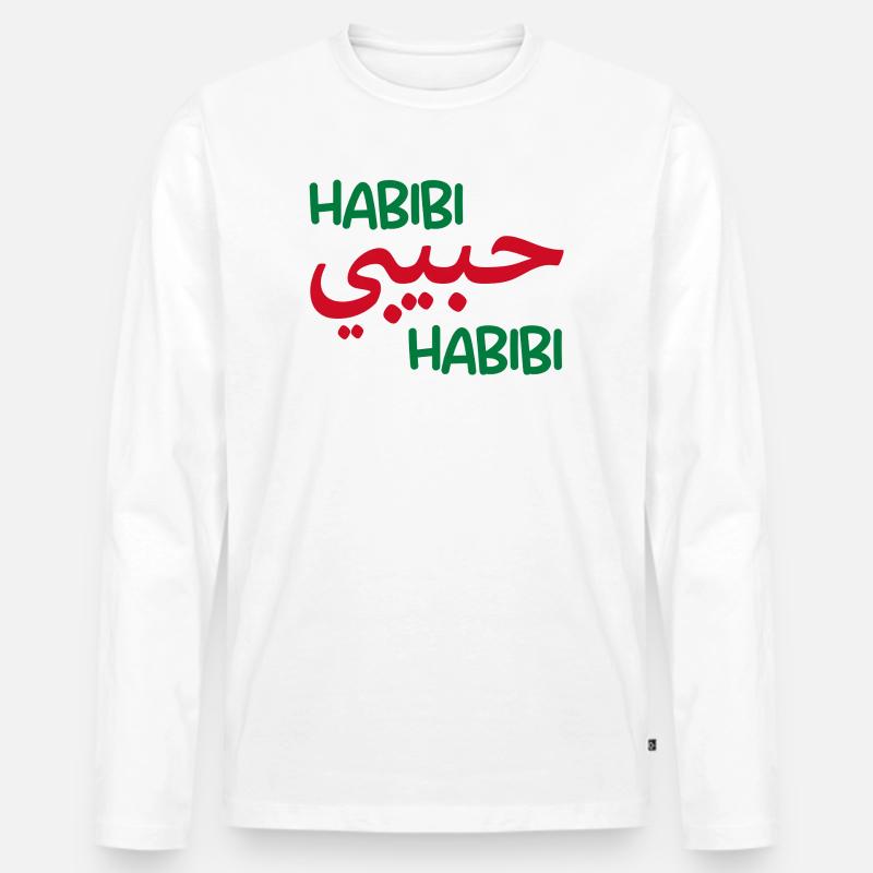 Habibi - Männer Premium Bio Langarmshirt - Weiß