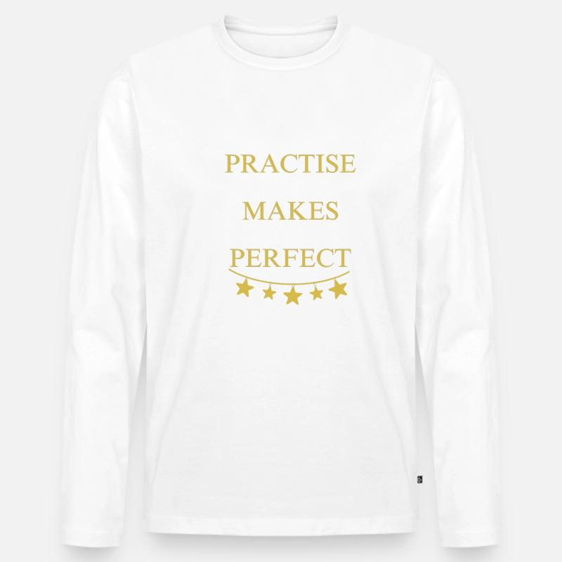Practise makes perfect - Männer Premium Bio Langarmshirt - Weiß