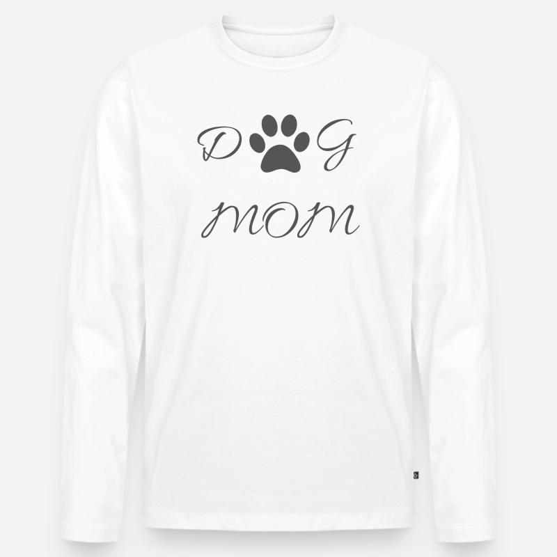 Dog mom - Männer Premium Bio Langarmshirt - Weiß