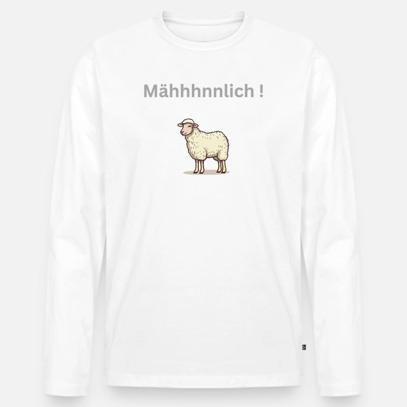 Mähhhhhhh - Männer Premium Bio Langarmshirt - Weiß