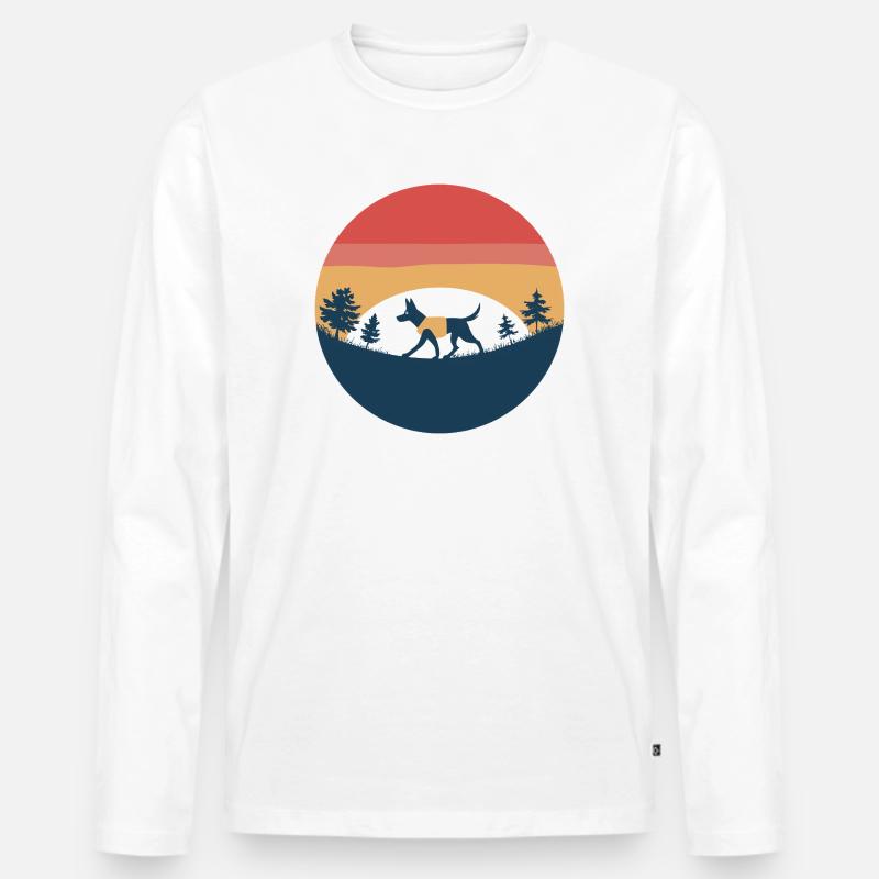 Hundewanderer - Männer Premium Bio Langarmshirt - Weiß