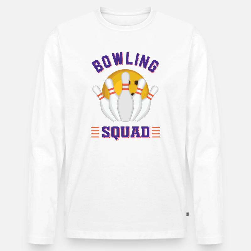 Bowling-Mannschaft - Männer Premium Bio Langarmshirt - Weiß