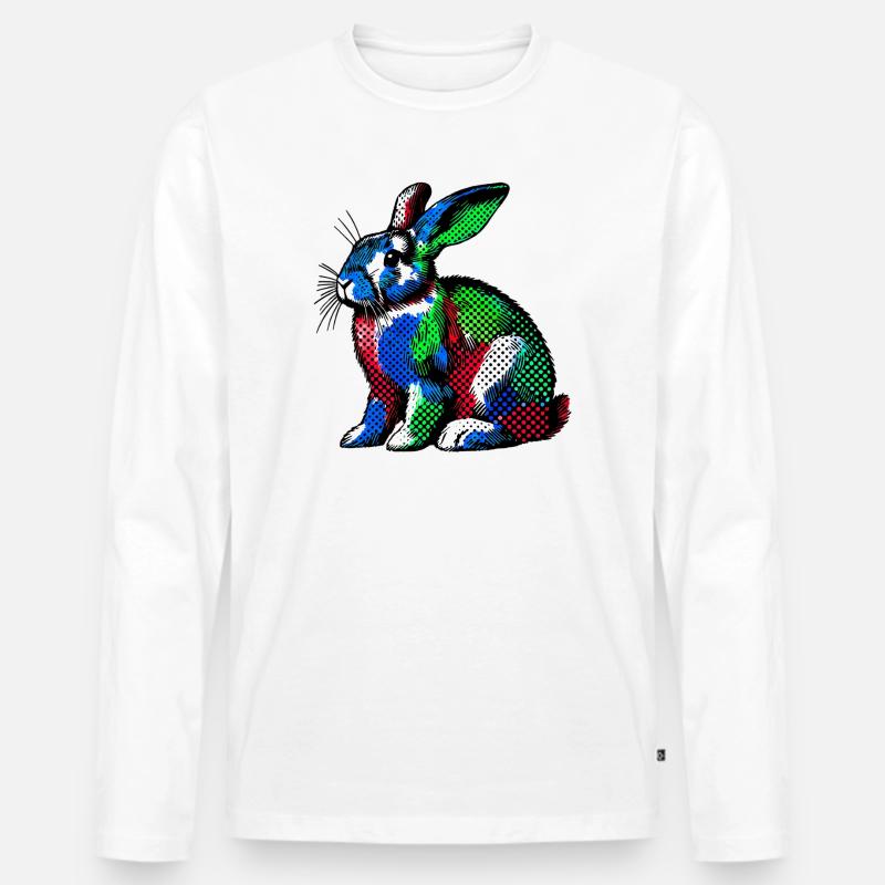 Kaninchen - Männer Premium Bio Langarmshirt - Weiß