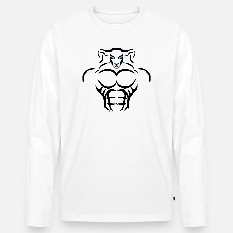Alpha Aries Deluxe - Männer Premium Bio Langarmshirt - Weiß