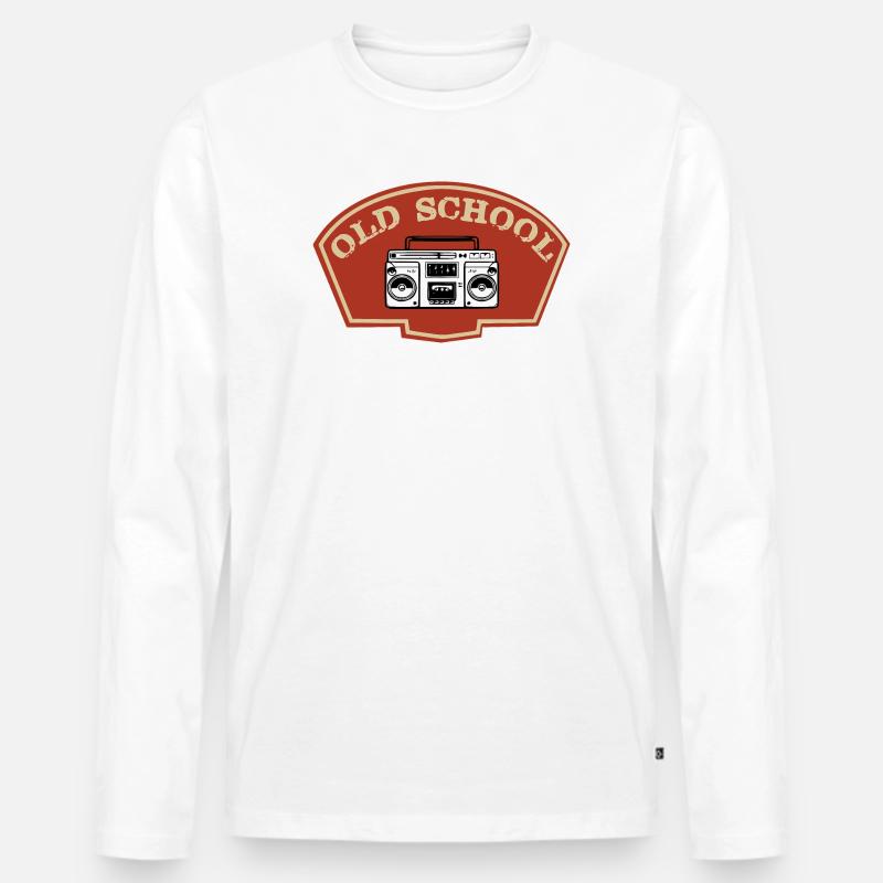 Alte Schule - Männer Premium Bio Langarmshirt - Weiß