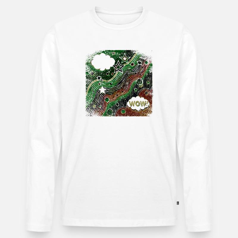 Pop Art Stil invers - Männer Premium Bio Langarmshirt - Weiß