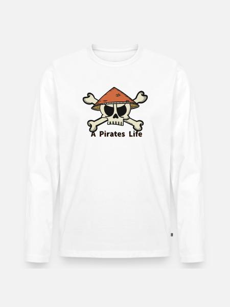 A Pirates Life logo - Männer Premium Bio Langarmshirt - Weiß