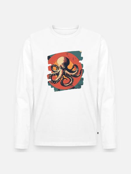 Octopus Octopus - Men's Premium Organic Long Sleeve Shirt - white