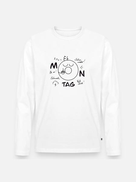 Monday Blues - Men's Premium Organic Long Sleeve Shirt - white