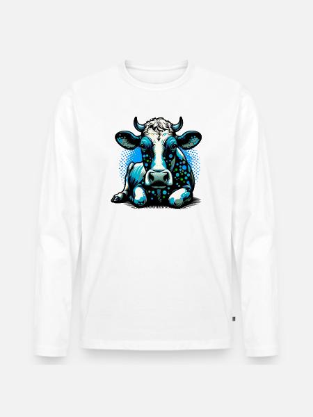Vache - T-shirt manches longues Premium bio Homme - blanc