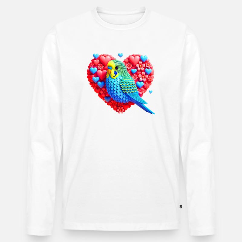 Welliheart (01) - Männer Premium Bio Langarmshirt - Weiß