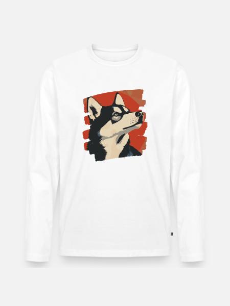 Rauque - T-shirt manches longues Premium bio Homme - blanc