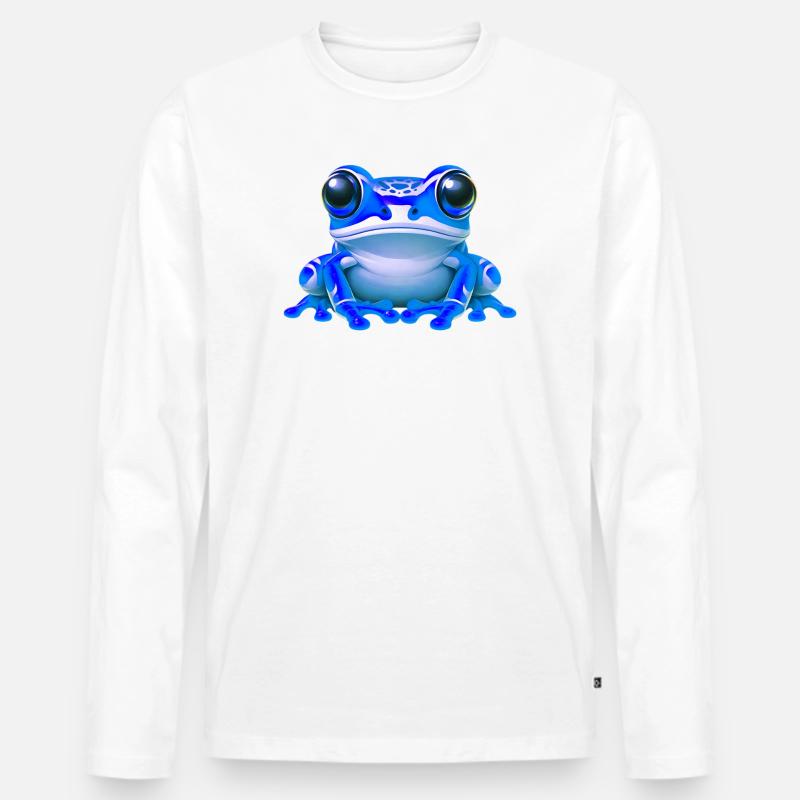 Frosch - Männer Premium Bio Langarmshirt - Weiß