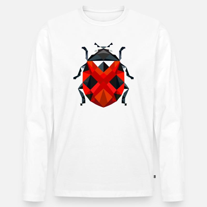 Stilvolle polygonale Marienkäfer-Illustration - Männer Premium Bio Langarmshirt - Weiß