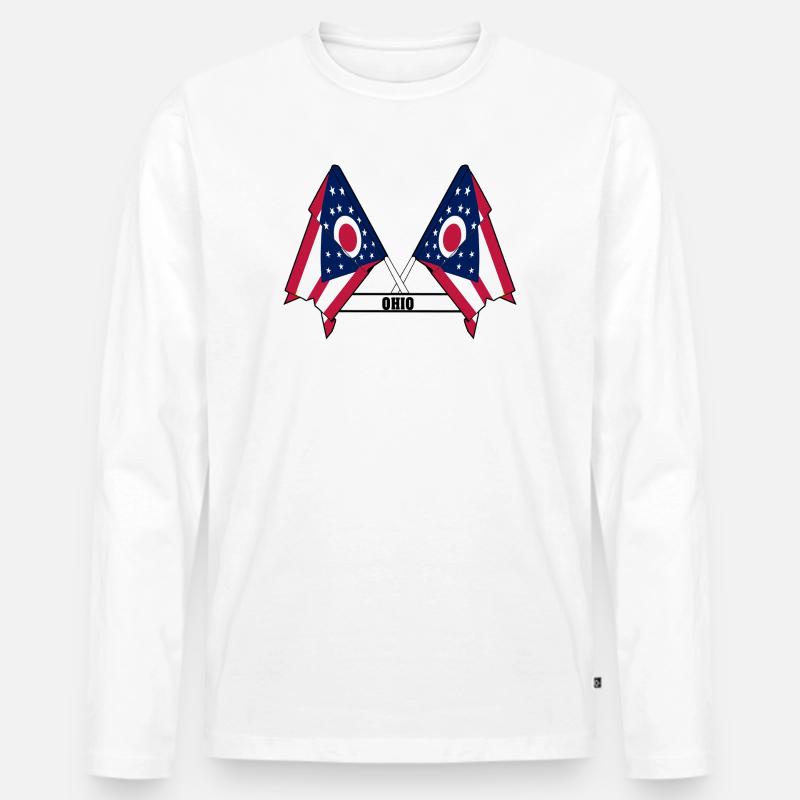 wee flags text OHIO - Männer Premium Bio Langarmshirt - Weiß