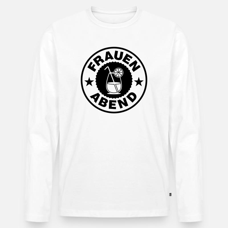 Frauen Abend Cocktail - Männer Premium Bio Langarmshirt - Weiß