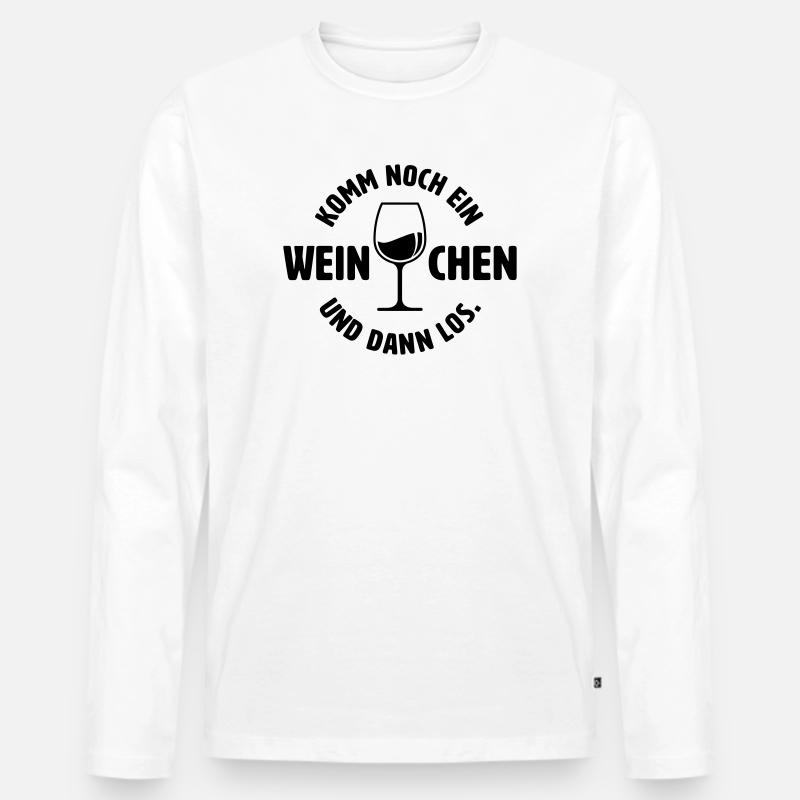 Noch ein Weinchen - Männer Premium Bio Langarmshirt - Weiß
