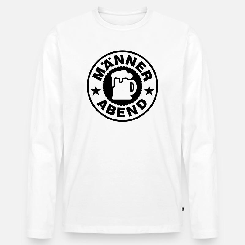Männer Abend Bier - Männer Premium Bio Langarmshirt - Weiß