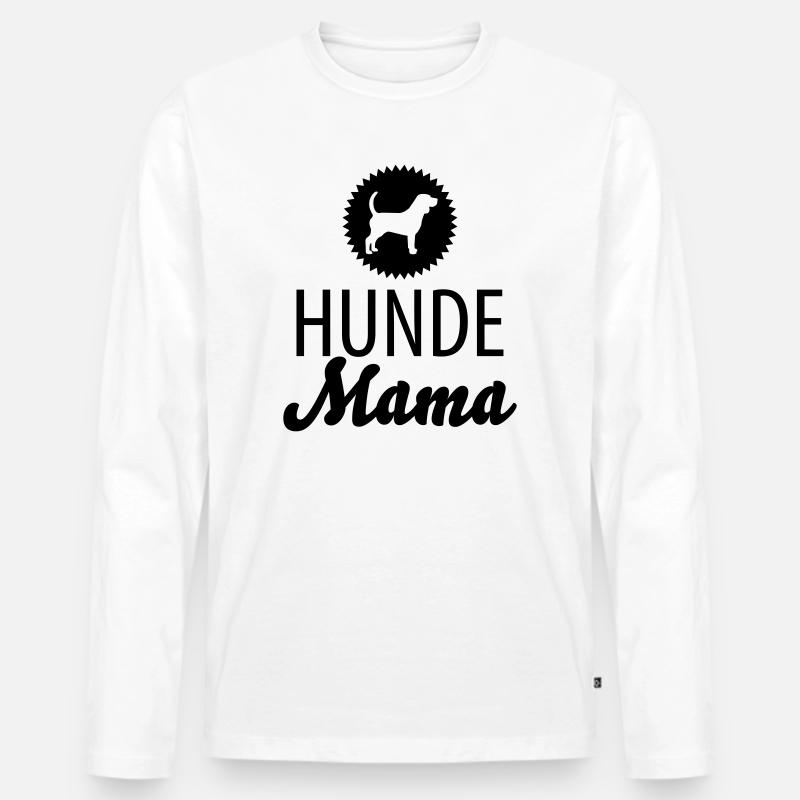 Hunde Mama - Männer Premium Bio Langarmshirt - Weiß