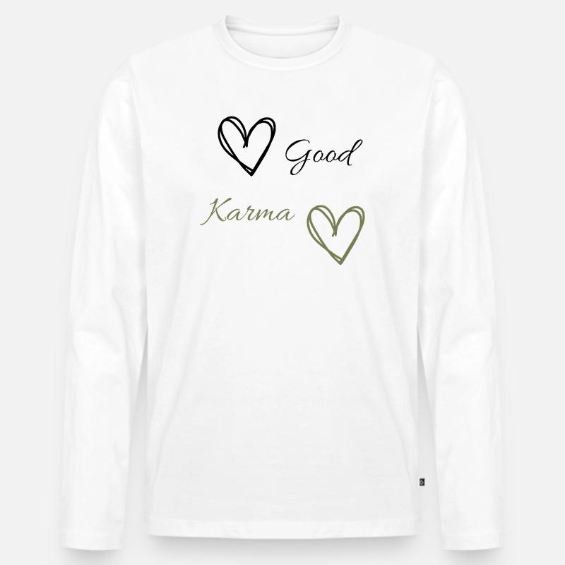 Good karma - Männer Premium Bio Langarmshirt - Weiß