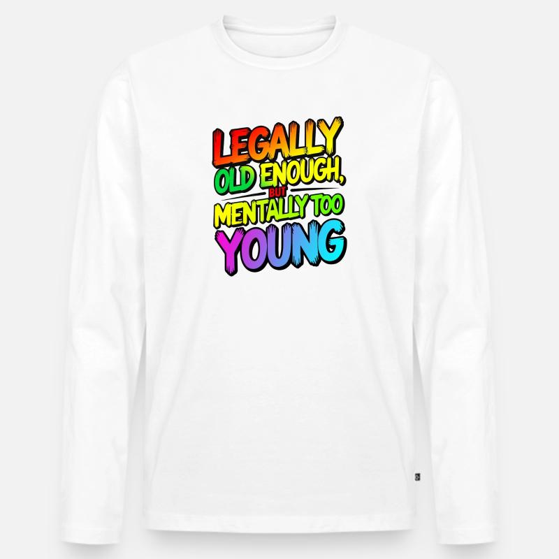 Legally old enough - Männer Premium Bio Langarmshirt - Weiß