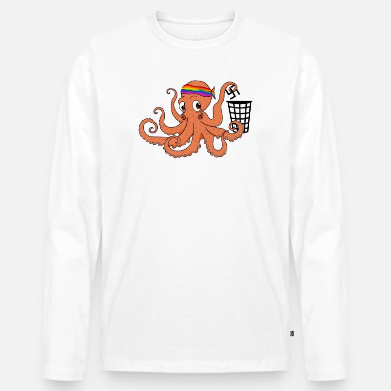 Oscar hasst Nazis - Männer Premium Bio Langarmshirt - Weiß