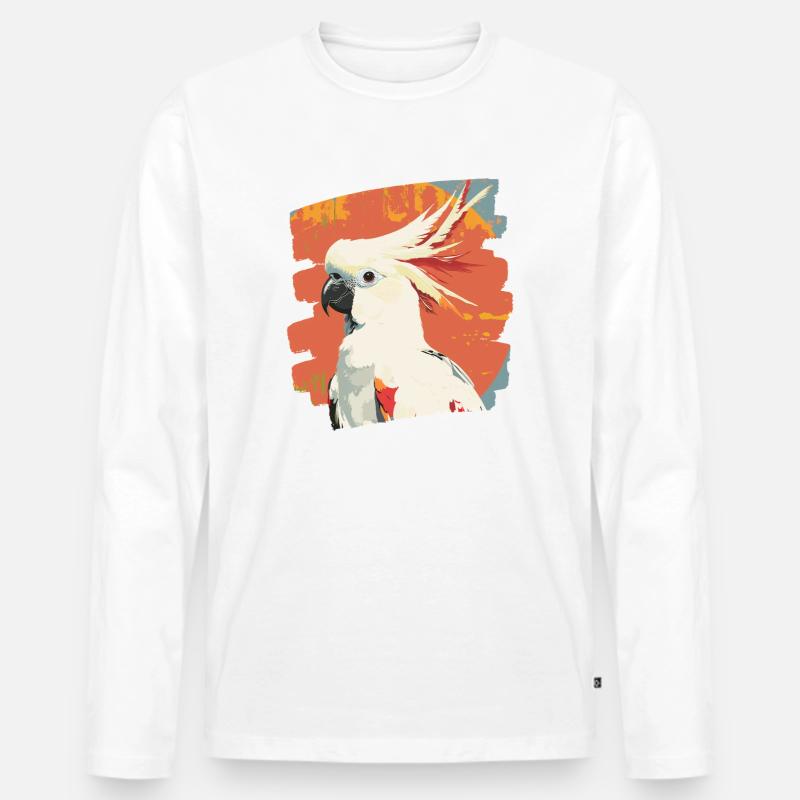 Kakadu - Männer Premium Bio Langarmshirt - Weiß