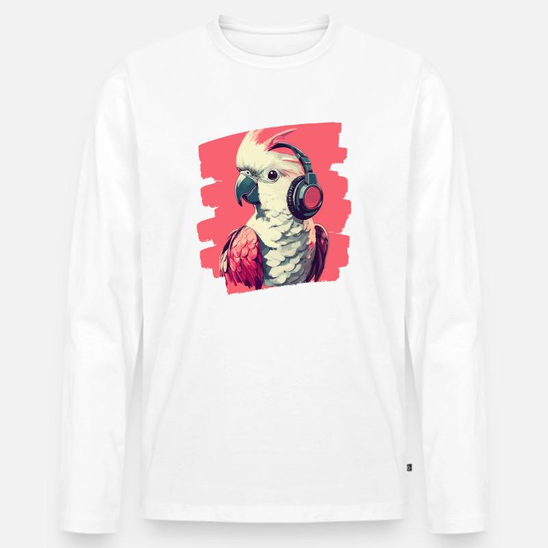 Kakadu - Männer Premium Bio Langarmshirt - Weiß