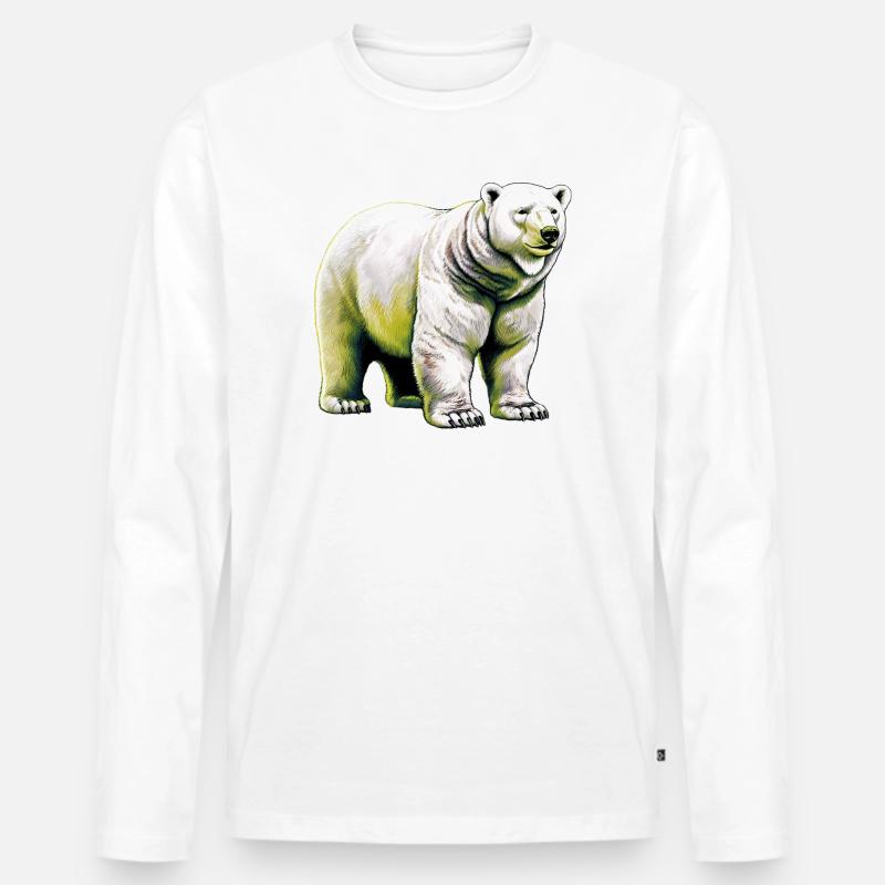 Weißer Eisbär - Männer Premium Bio Langarmshirt - Weiß