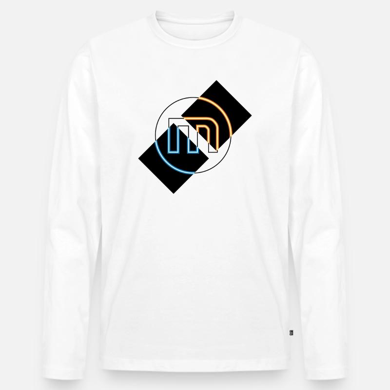 shining m - Männer Premium Bio Langarmshirt - Weiß