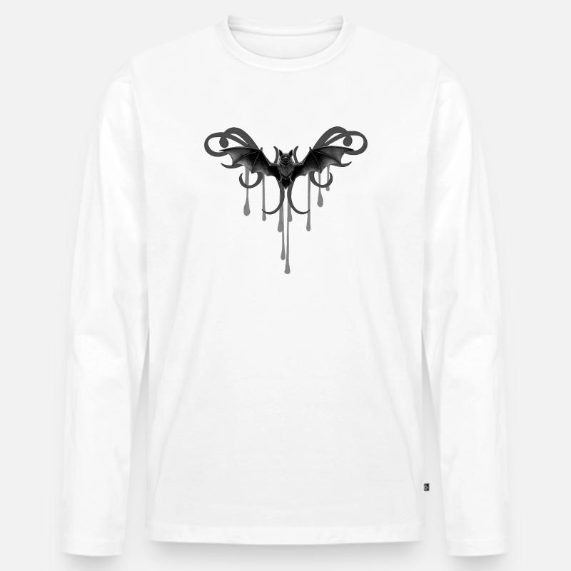 Fledermaus, Tribals, dripping - Männer Premium Bio Langarmshirt - Weiß
