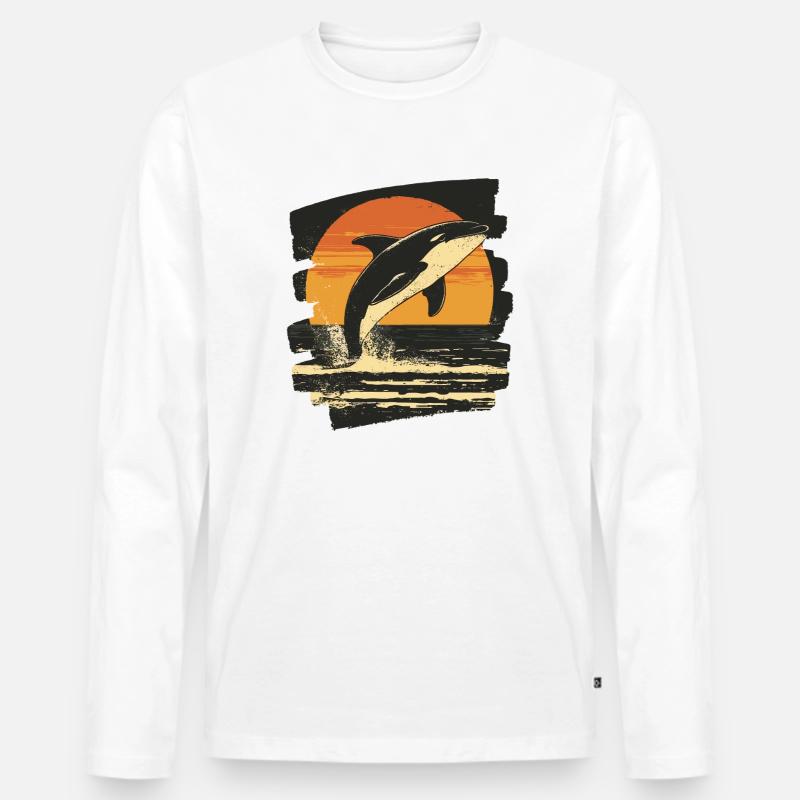 Orca - Männer Premium Bio Langarmshirt - Weiß