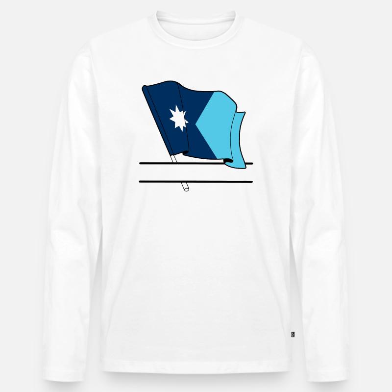 Flagge Minnesota Textbanner - Männer Premium Bio Langarmshirt - Weiß
