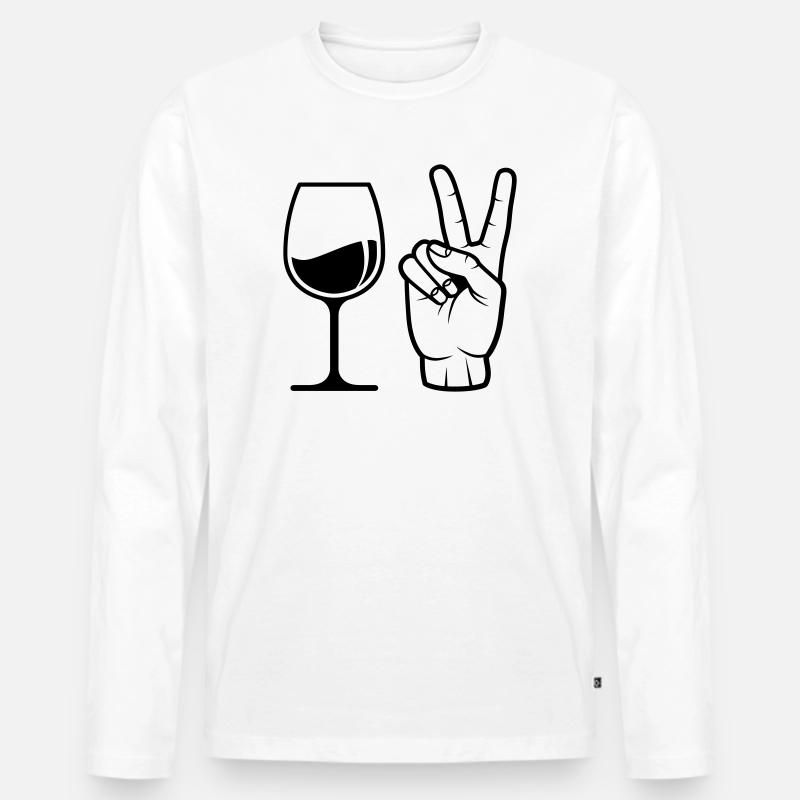 Wein bestellen - Männer Premium Bio Langarmshirt - Weiß