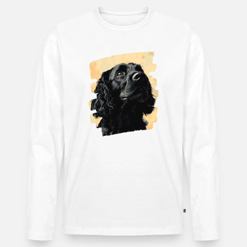 Cocker Spaniel - Männer Premium Bio Langarmshirt - Weiß