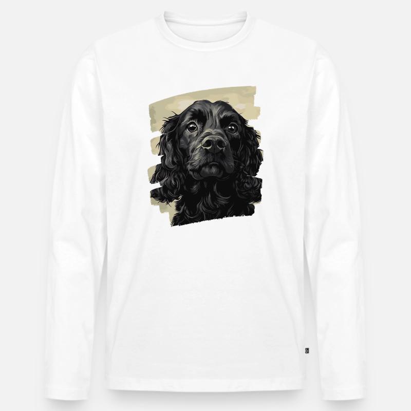 Cocker Spaniel - Männer Premium Bio Langarmshirt - Weiß