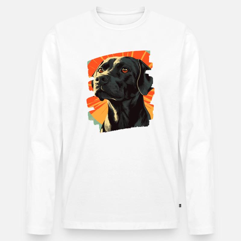 Labrador - Männer Premium Bio Langarmshirt - Weiß