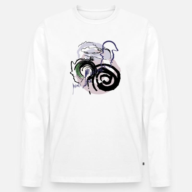 Abstraktes Muster - Männer Premium Bio Langarmshirt - Weiß