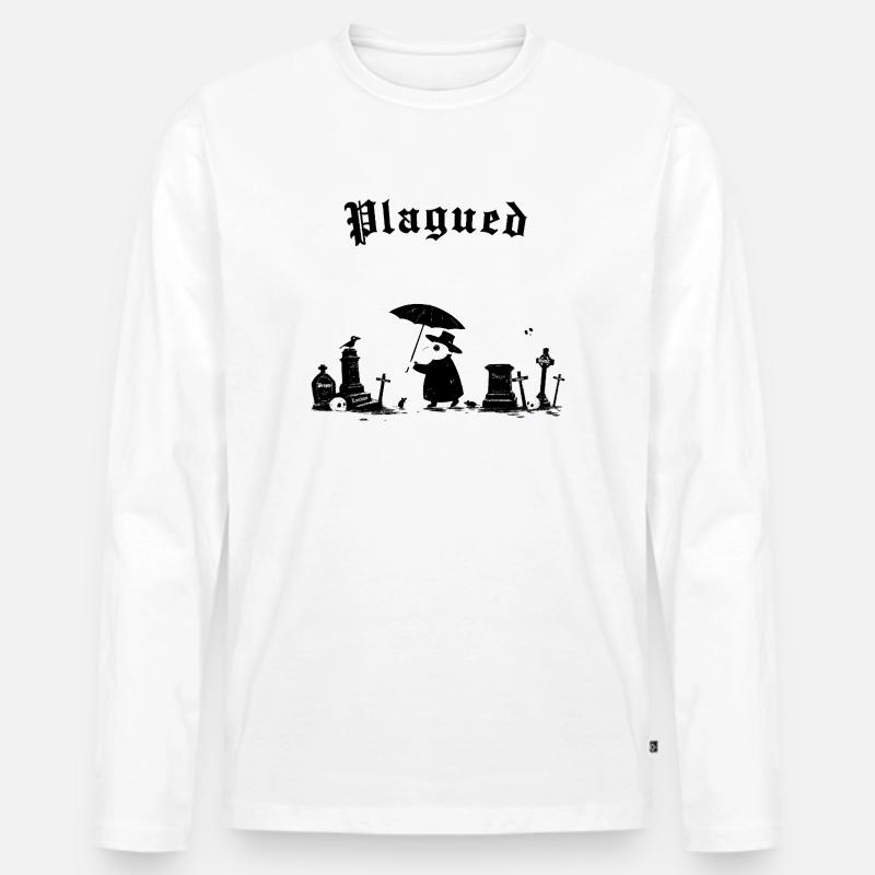 Plagued with problems - Männer Premium Bio Langarmshirt - Weiß