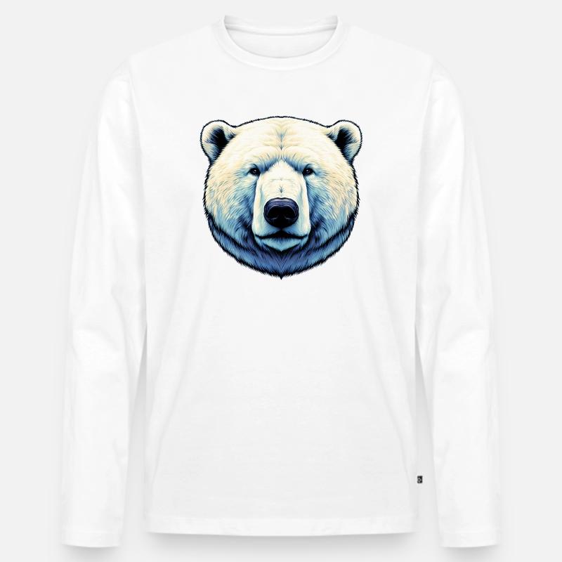 Weißer Eisbär - Männer Premium Bio Langarmshirt - Weiß