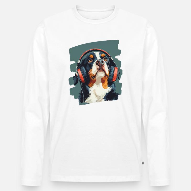 Entlebucher Sennenhund - Männer Premium Bio Langarmshirt - Weiß