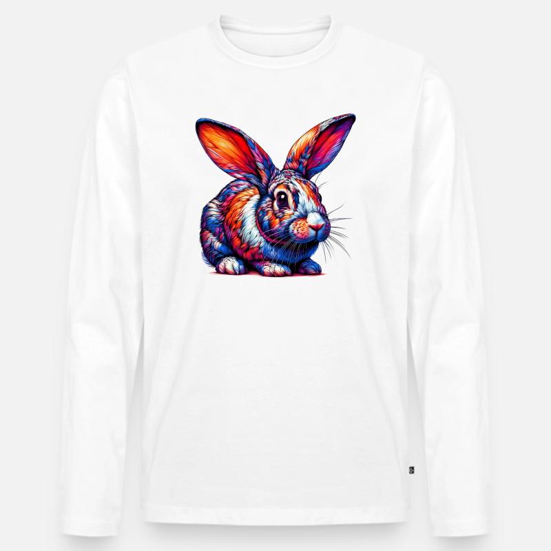 Kaninchen - Männer Premium Bio Langarmshirt - Weiß