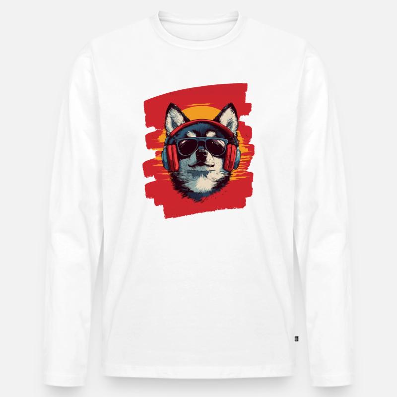 Pomsky - Männer Premium Bio Langarmshirt - Weiß