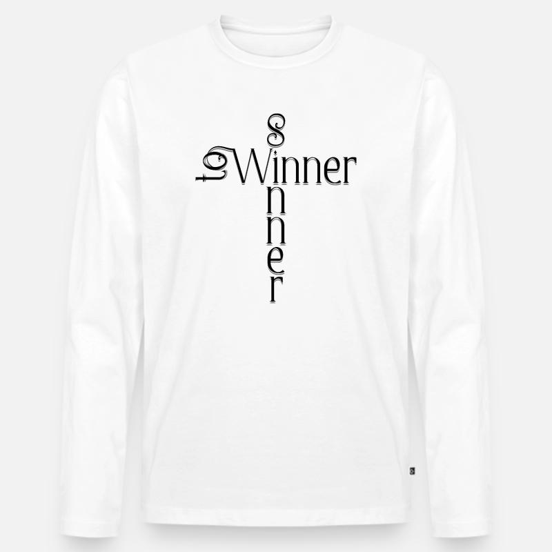 SinnertoWinner Design - Männer Premium Bio Langarmshirt - Weiß