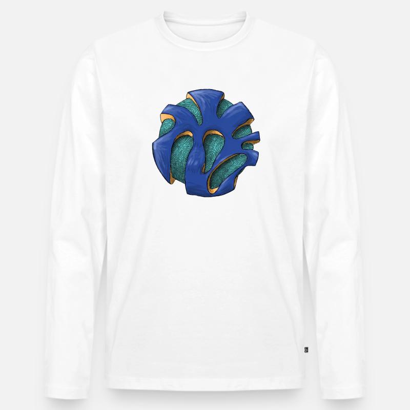 Lebender Azurknoten - Männer Premium Bio Langarmshirt - Weiß