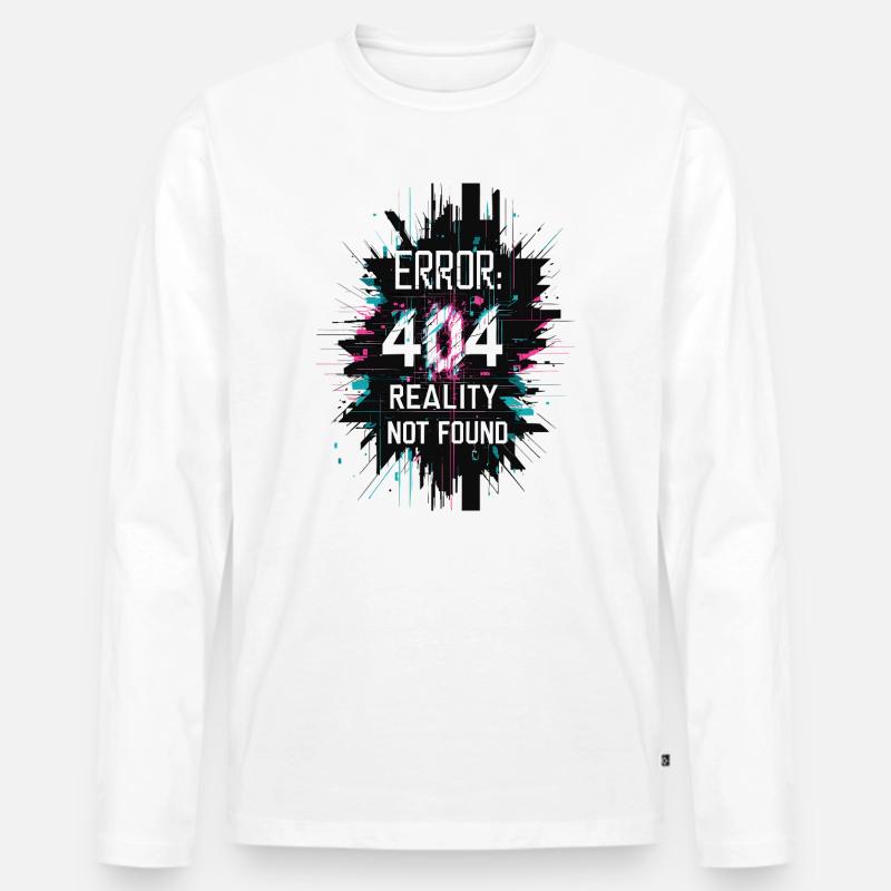Error: Realität nicht gefunden - Männer Premium Bio Langarmshirt - Weiß