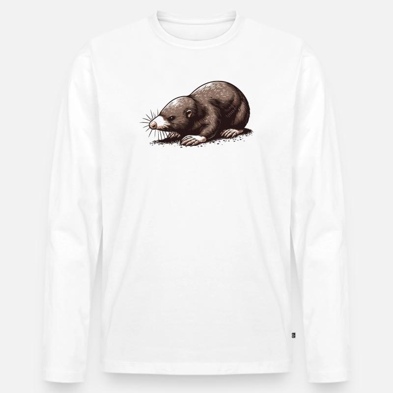 Mole - Men's Premium Organic Long Sleeve Shirt - white