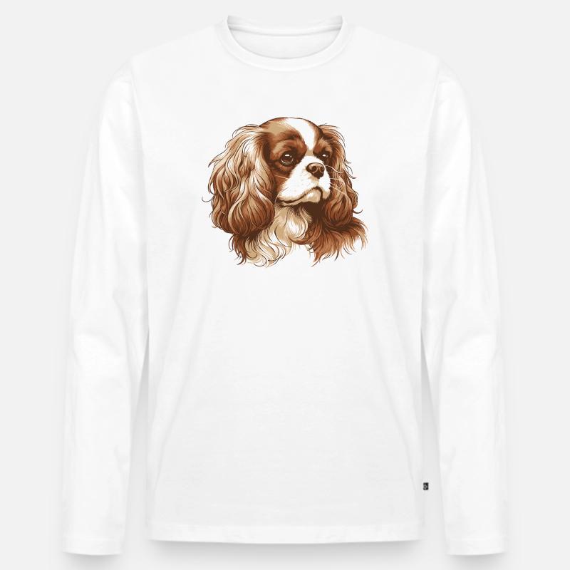 Cavalier King Charles Spaniel - Männer Premium Bio Langarmshirt - Weiß