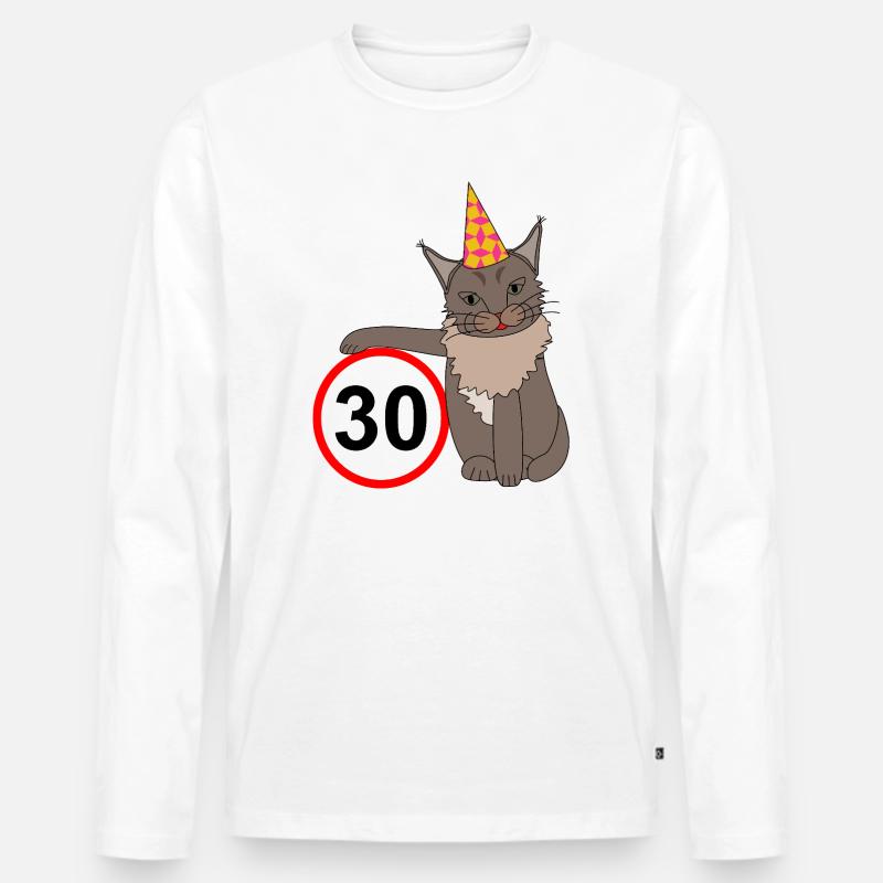 Geburtstag 30 - Männer Premium Bio Langarmshirt - Weiß